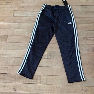 Adidas Kids Charcoal Joggers with White Stripes